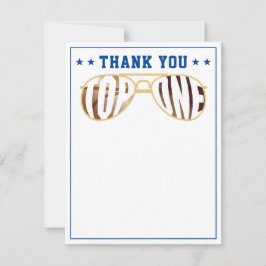 Tarjeta De Agradecimiento Piloto de caza de cumpleaños número uno azul y roj