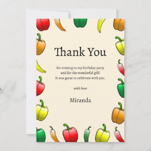 Tarjeta De Agradecimiento Pimientos Maravillosos y Coloridos