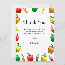 Tarjeta De Agradecimiento Pimientos y pimientos dulces largos