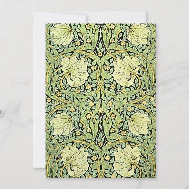 Tarjeta De Agradecimiento Pimpernel (verde) de William Morris, (Anverso)