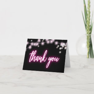 Tarjeta De Agradecimiento Pin Caliente Bat Mitzvah Tema Neon