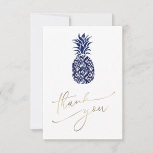 Tarjeta De Agradecimiento piña azul tropical gracias