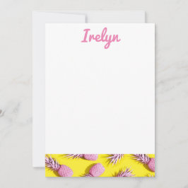 Tarjeta De Agradecimiento Piña Estacionada rosa y amarilla