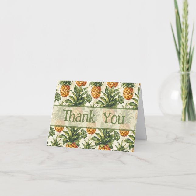 Tarjeta De Agradecimiento Piña Tropical  (Anverso)