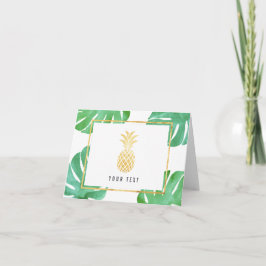 Tarjeta De Agradecimiento Piña tropical y hojas