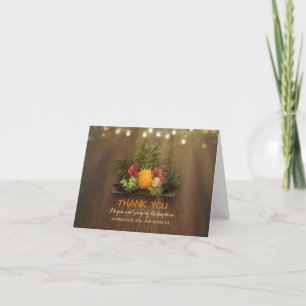 Tarjeta De Agradecimiento Pinapple Tropical Floral Beach Wedding Gracias