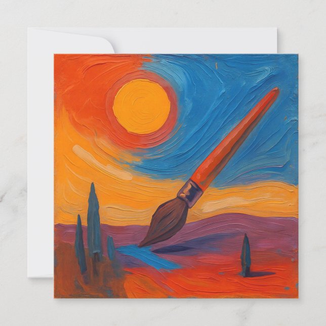 Tarjeta De Agradecimiento Pincel de sueños (Anverso)