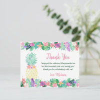 Pineapple Floral Pink Gold Birday