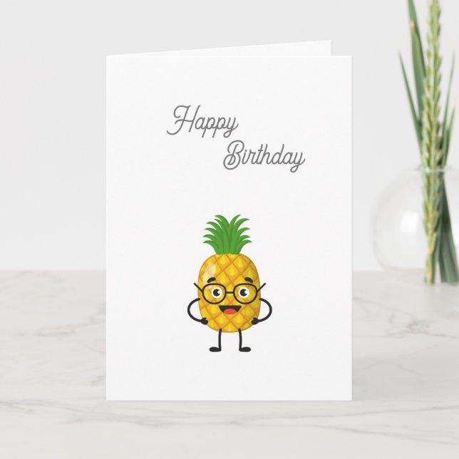 Tarjeta De Agradecimiento Pineapple Happy Birday Card (Anverso)