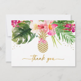 Tarjeta De Agradecimiento Pineapple Tropical Floral