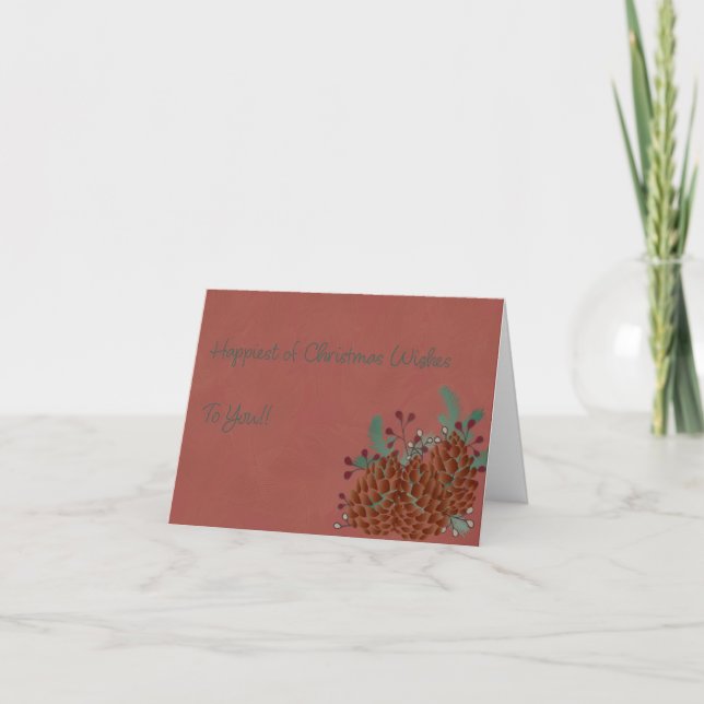 Tarjeta De Agradecimiento Pinecone & Berries Christmas Card (Anverso)