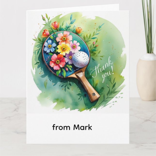 Tarjeta De Agradecimiento Ping Pong (Anverso)