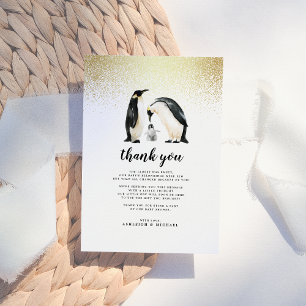 Tarjeta De Agradecimiento Pingüino   Baby Shower Gracias