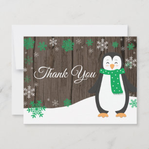 Tarjeta de agradecimiento Pingüino de invierno Cop