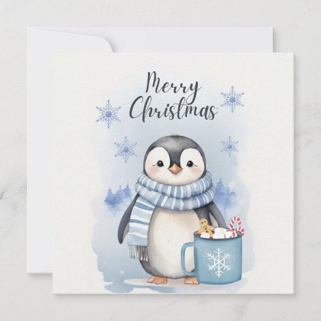 Tarjeta De Agradecimiento "Pingüino lindo 3" (Anverso)