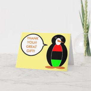 Tarjeta De Agradecimiento Pingüino Sr Personalizado Diáspora Africana Hablan