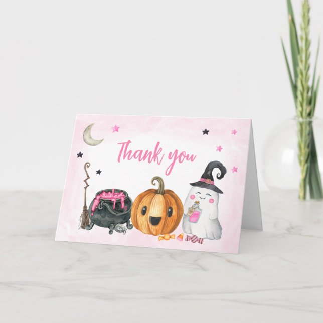 Tarjeta De Agradecimiento Pink A Little Boo Baby Shower (Anverso)