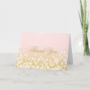 Tarjeta De Agradecimiento Pink and Gold Glitz Thank You