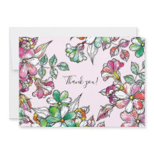 Pink and green flowers　フラット