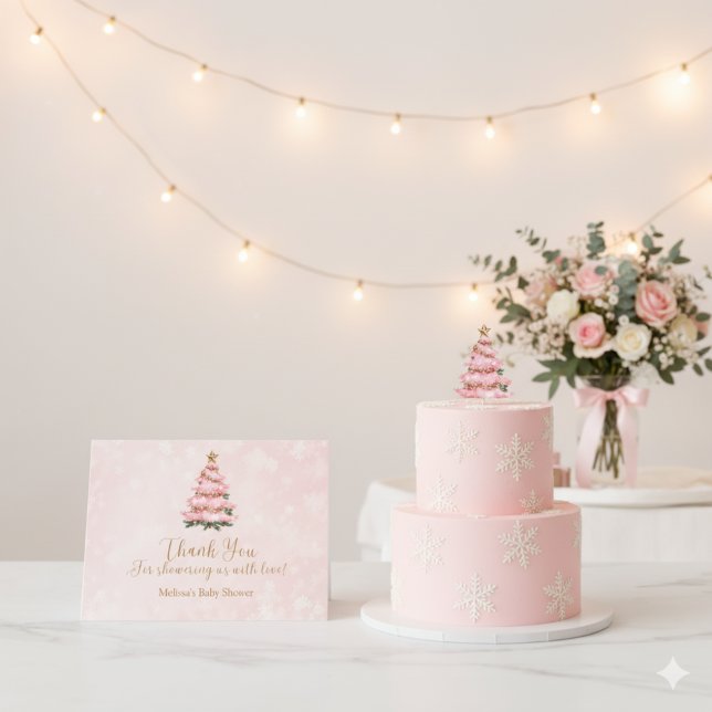 Tarjeta De Agradecimiento Pink Baby Its Cold Outside Thank You Card (Subido por el creador)