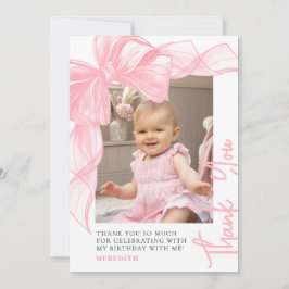 Tarjeta De Agradecimiento Pink Bow