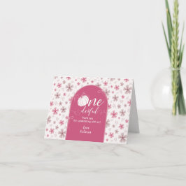 TARJETA DE AGRADECIMIENTO PINK BOW & ARCH FALL PUMPKIN FLOWERS BIRTHDAY