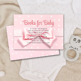 Tarjeta De Agradecimiento Pink Bow Baby Girl with Polka Dot Books for Baby