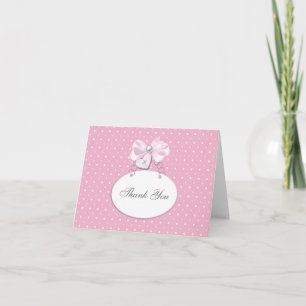 Tarjeta De Agradecimiento Pink Bow Cross Gracias