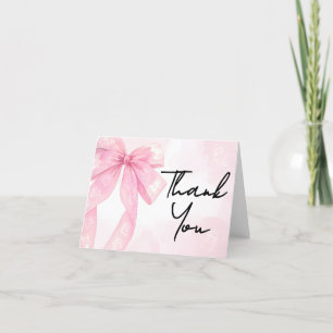 Tarjeta De Agradecimiento Pink Bow Little Boo Baby Shower