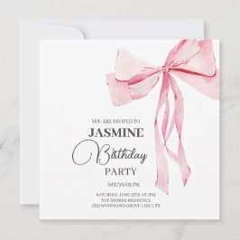 Tarjeta De Agradecimiento Pink Bows fiesta de cumpleaños de moda Chica