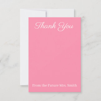 Tarjeta De Agradecimiento Pink Bridal Shower Thank You Card