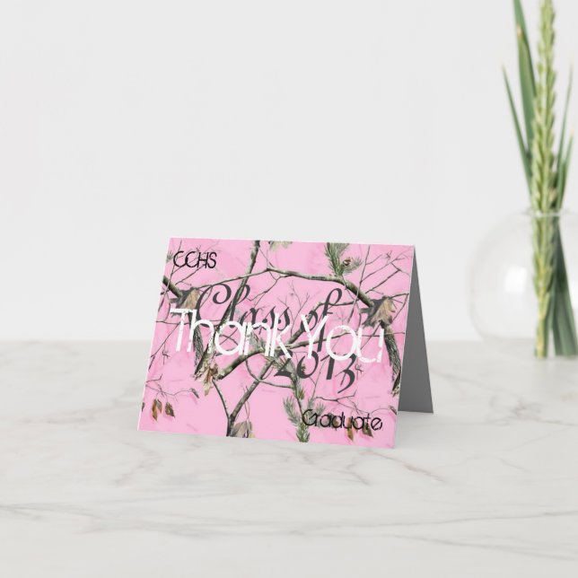 Tarjeta De Agradecimiento Pink Camo Thank You card (Anverso)