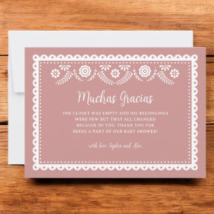 Tarjeta De Agradecimiento Pink Cielito Lindo Baby Shower Muchas Gracias