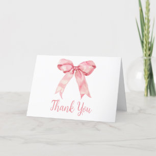 Tarjeta De Agradecimiento Pink Coquette Bow Baby Shower