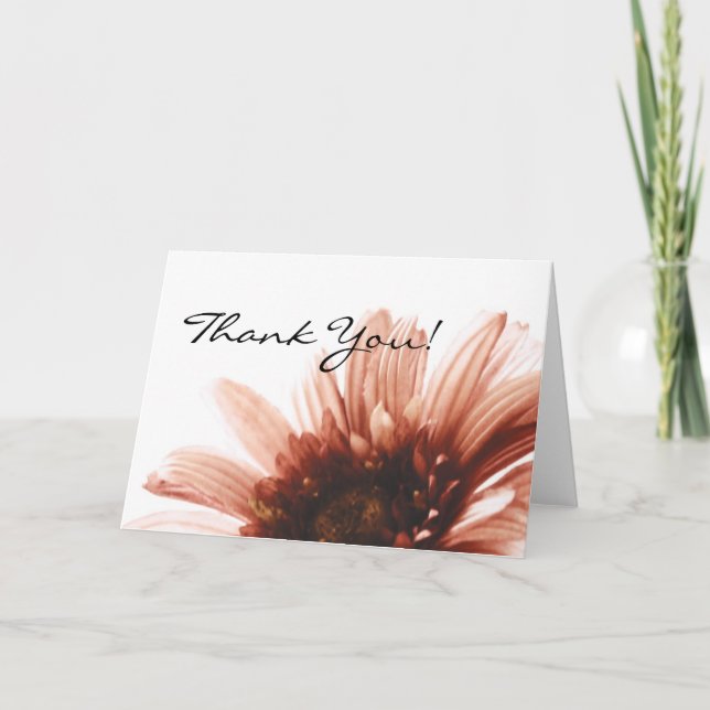 Tarjeta De Agradecimiento Pink Daisy Gracias (Anverso)