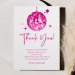 Tarjeta De Agradecimiento Pink Disco Ball Let's Disco Birthday Party<br><div class="desc">¡Esta es una discoteca rosada Ball Let's Disco Birthday Party Thank You Card!</div>