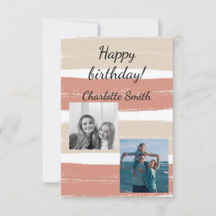 Tarjeta De Agradecimiento Pink Floral Ephemera vibrant color paper art