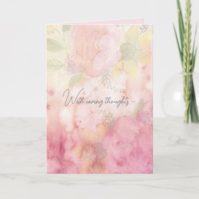 TARJETA DE AGRADECIMIENTO PINK FLORAL MIX SYMPATHY CARD (Anverso)
