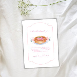 Tarjeta De Agradecimiento Pink Flower Cutie Pie Raspberry Baby Shower