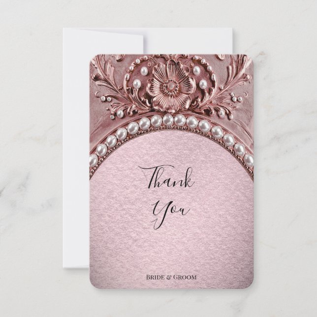 Tarjeta De Agradecimiento Pink Flower Thank You Card (Anverso)