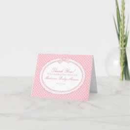 Tarjeta De Agradecimiento Pink Gingham Coquette Bow Thank You Card 
