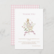 Pink Gingham Peter the Rabbit Monogram Baby Shower