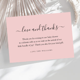 Tarjeta De Agradecimiento Pink Gracias Baby Shower Gift Personalizado