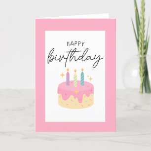Tarjeta De Agradecimiento Pink Happy Birday Card
