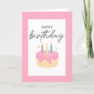 Tarjeta De Agradecimiento Pink Happy Birday Card