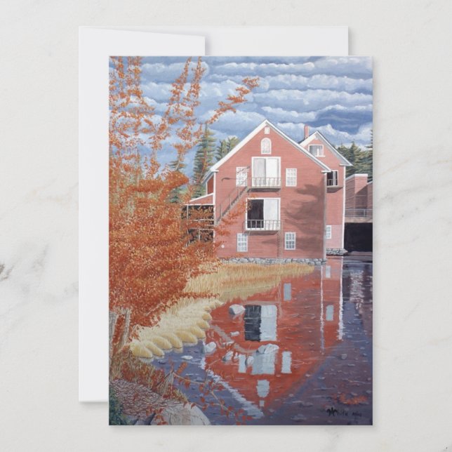 Tarjeta De Agradecimiento Pink House in Autumn (Anverso)