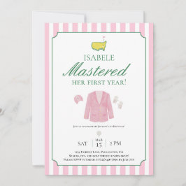Tarjeta De Agradecimiento Pink Jacket Golf First Birthday Invitation