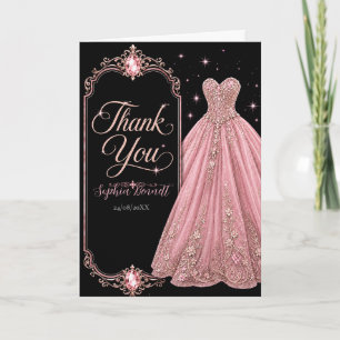 Tarjeta de agradecimiento Pink Jewel Sweet 16