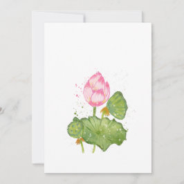 Tarjeta De Agradecimiento Pink Lotus Flower Watercolor – Botanical Zen