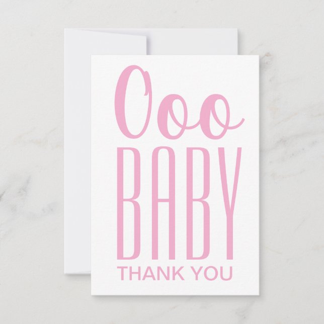 Tarjeta de agradecimiento: Pink Ooo Baby Gracias (Anverso)